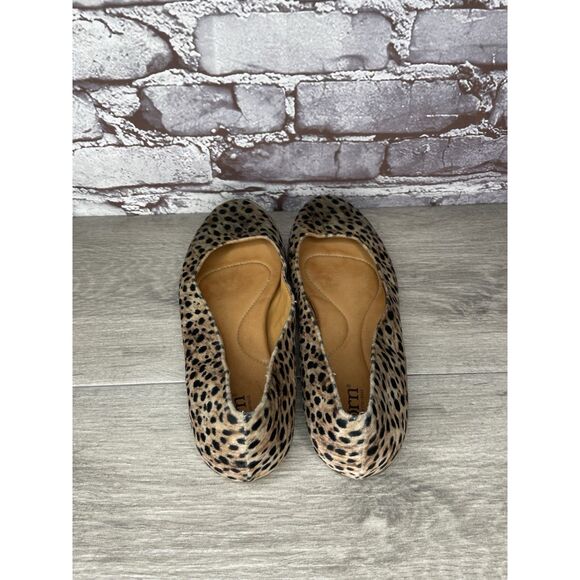 Born Adour Brown Leather Slip On Leopard Ballet Flats Shoes Women Sz 8M US/39EU - Picture 5 of 16